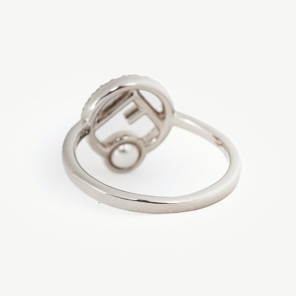 Fendi F is Fendi Pearl & Crystal Palladium-Plated Ring - Picture 2 of 5